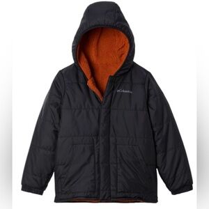 Columbia Boys 6-7 Big Fir Reversible Jacket in Rust Orange and Black